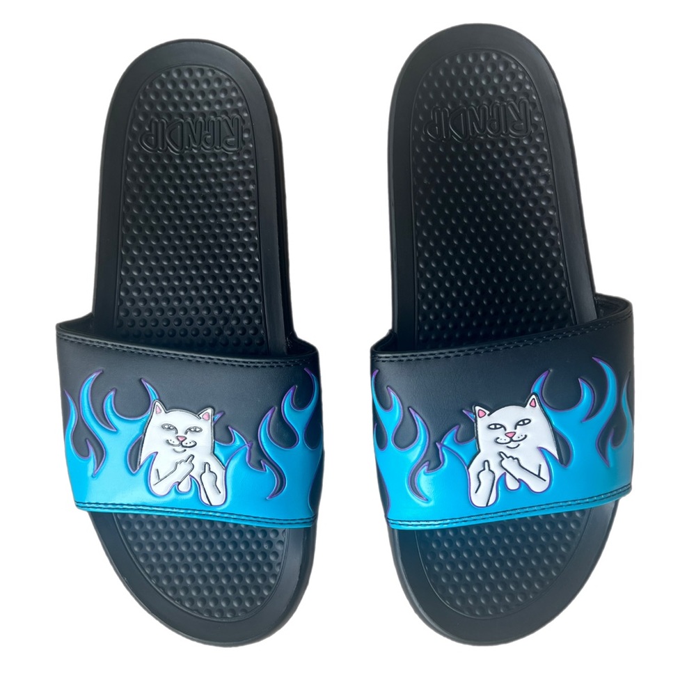 Ripndip Men’s Welcome to Heck Black Slides Sz 11